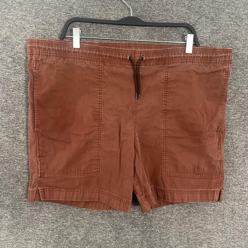 Filson Shorts Mens Large Brown Chino Elastic Waist Drawstring 7 Inseam Casual